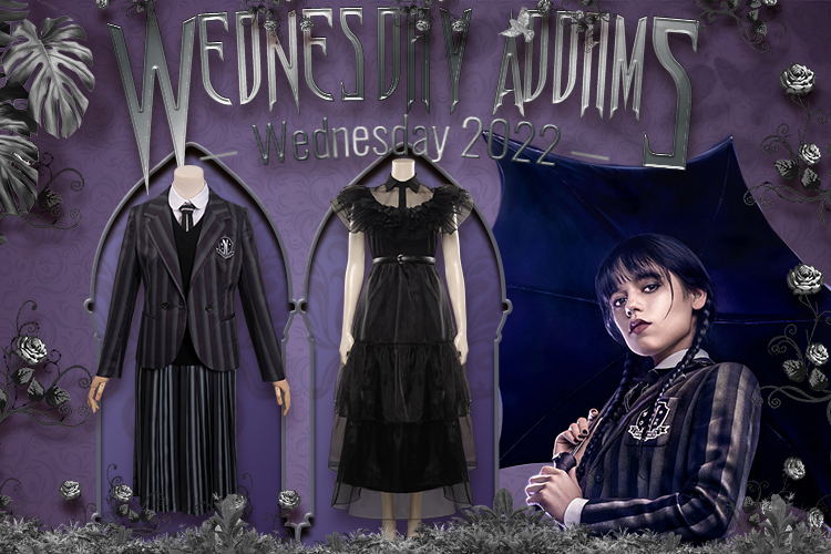The Addams Family Wednesday Costume Cosplay Suit Handmade
