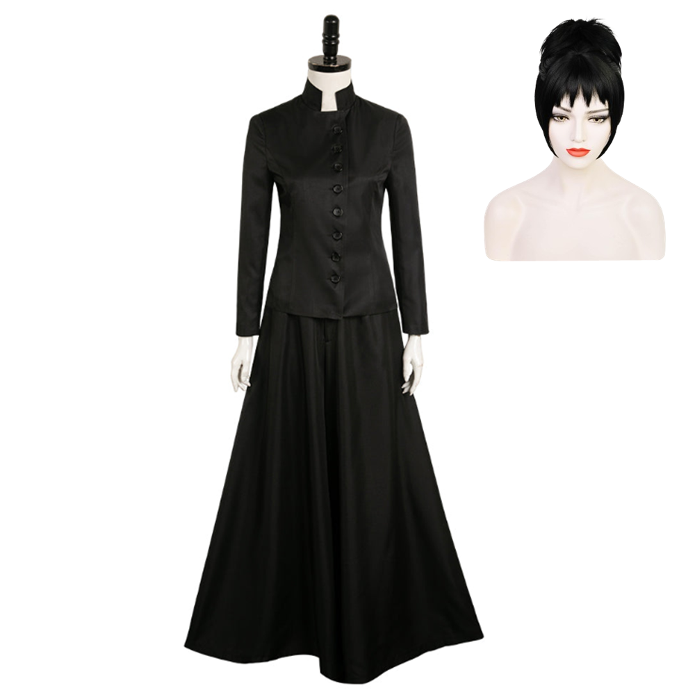 Beetlejuice 2024 Lydia Deetz Women Black Dress Party Carnival Hallowee