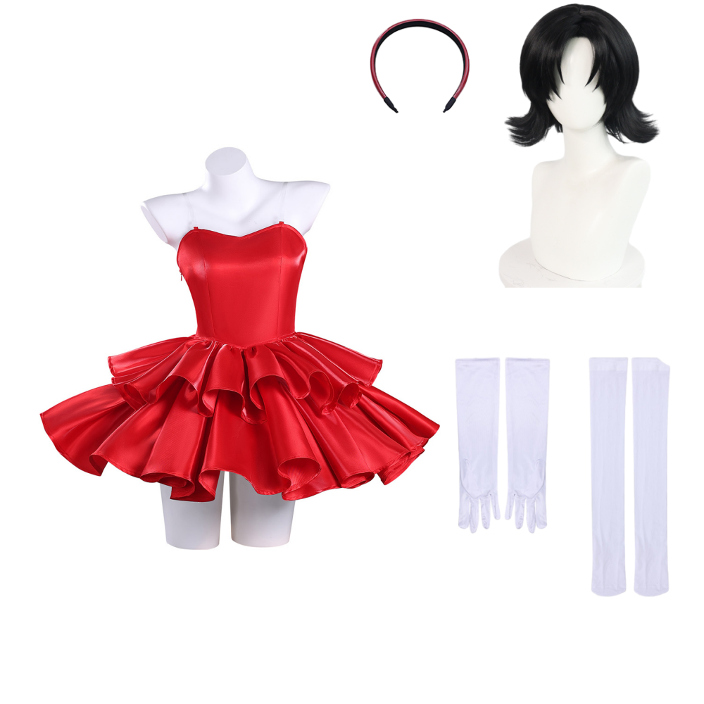 Perfect Blue Mima Kirigoe Red Dress Set Outfit Women Halloween Carnival Party Cosplay Costume