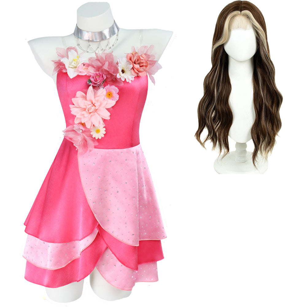 winx club dress Cosplay Costume Flora Season 9 Pink Women Halloween Ca TopAdora Short Formal Wedding Guest Real Fairy Power Bloom Size:XL (US 10)