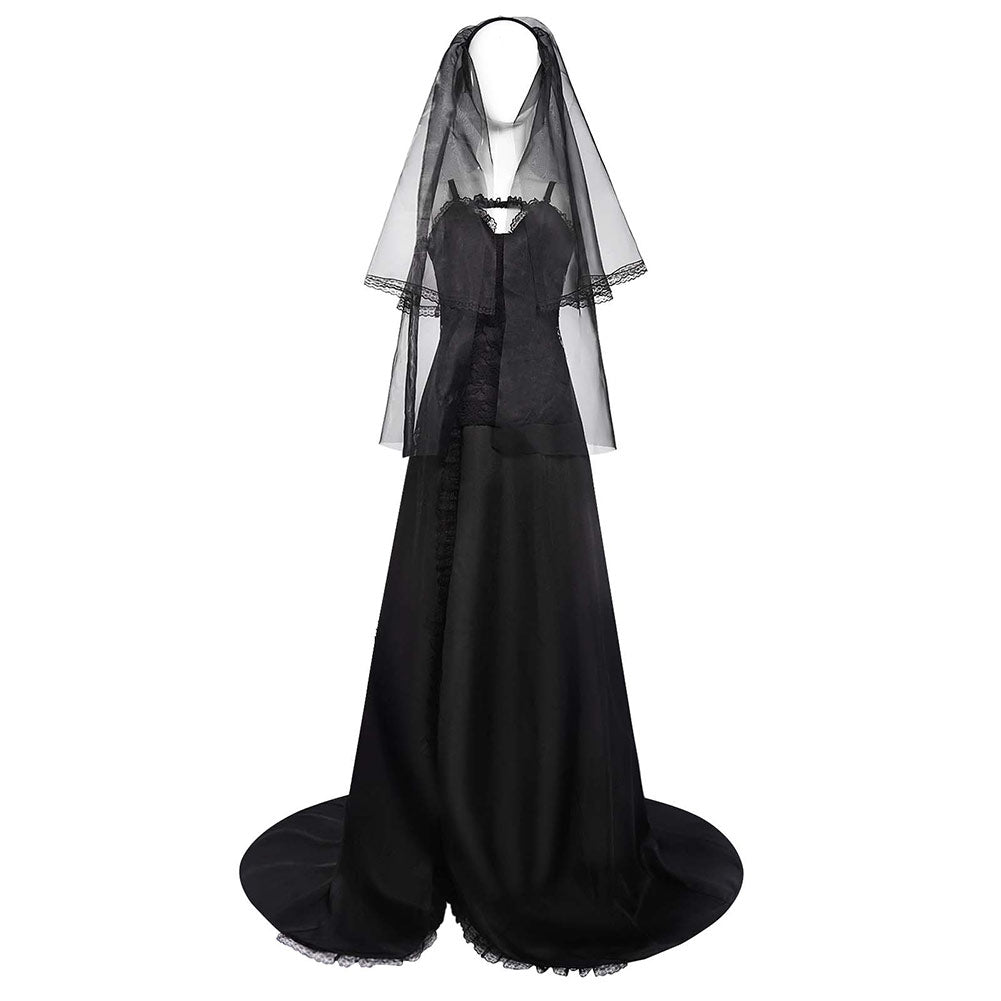 Beetlejuice 2024 Astrid Deetz Women Gothic Black Dress Party Carnival  Halloween Cosplay Costume