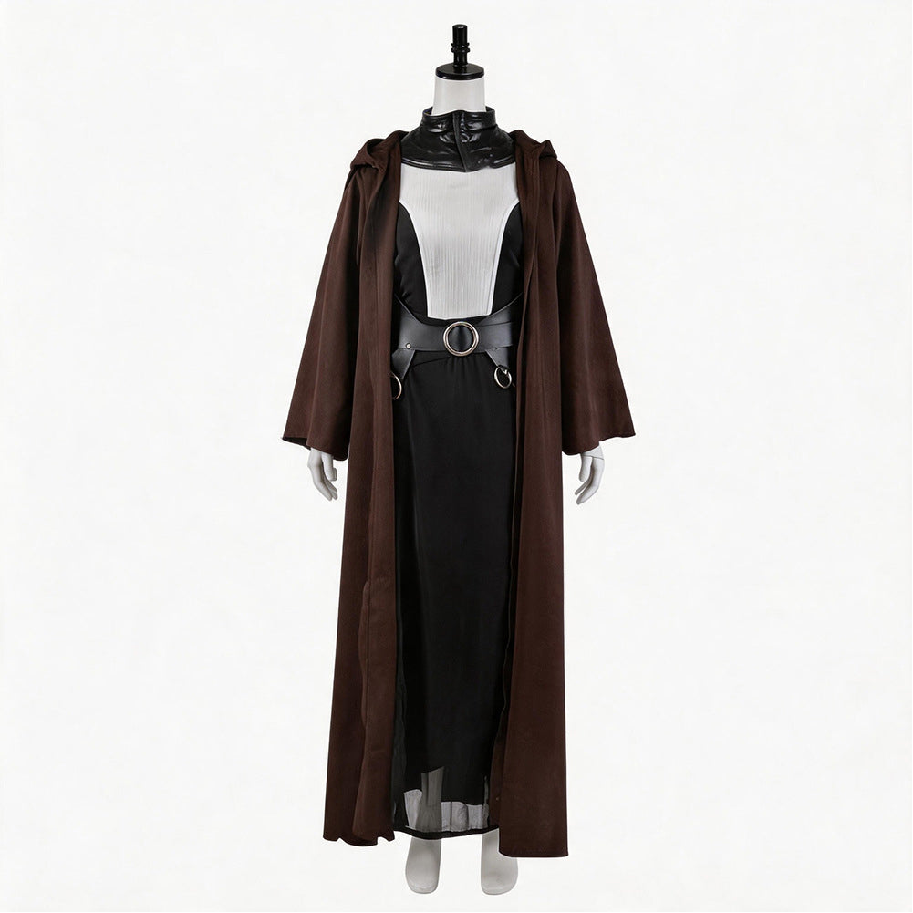 Cosplay Costume Asajj Ventress Suit Cloak Set Brown Women