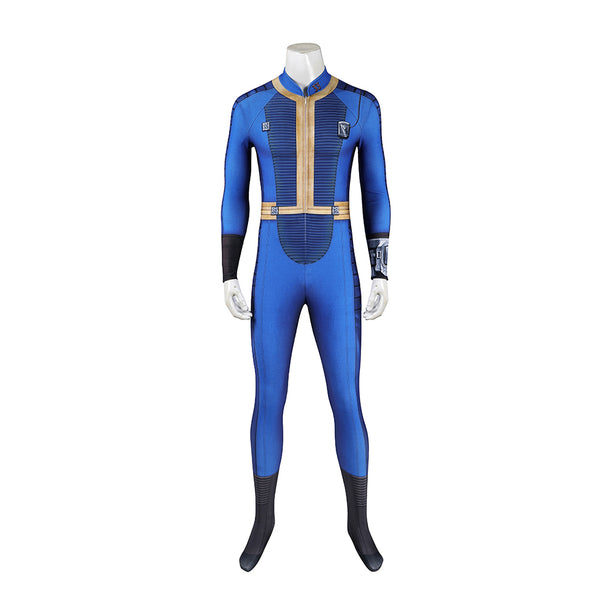 Fallout TV Vault 33 Dweller Blue Printed Jumpsuit Party Carnival Halloween Cosplay Costume