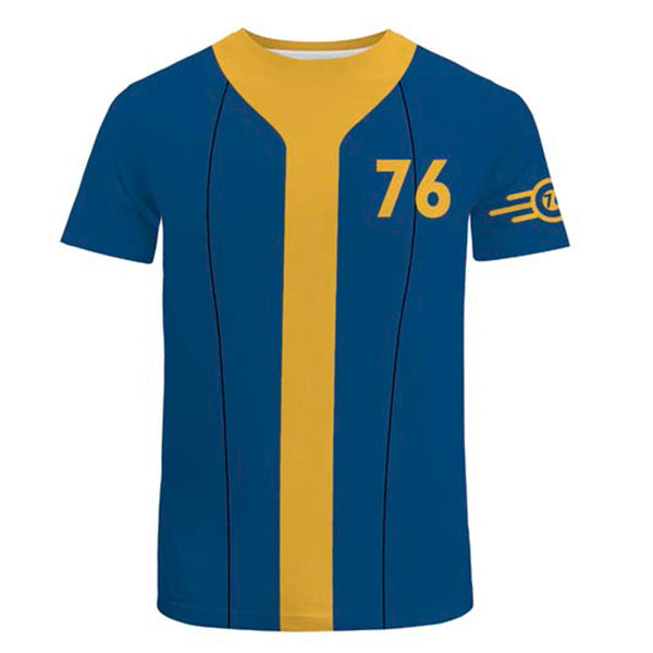 Fallout TV Vault 76 Dweller Blue T-shirt Party Carnival Halloween Cosplay Costume