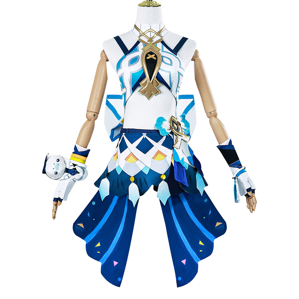 Genshin Impact Mualani Women Blue Dress Party Carnival Halloween Cosplay  Costume