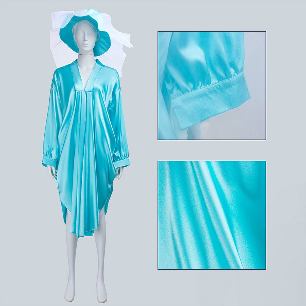 Haunted Mansion Ghost Bride Blue Dress Women Halloween Carnival Party Cosplay Costume