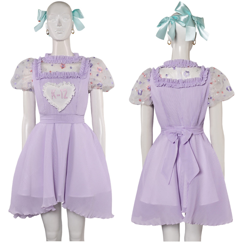 K-12 Crybaby Women Purple Dress Party Carnival Halloween Cosplay Costume