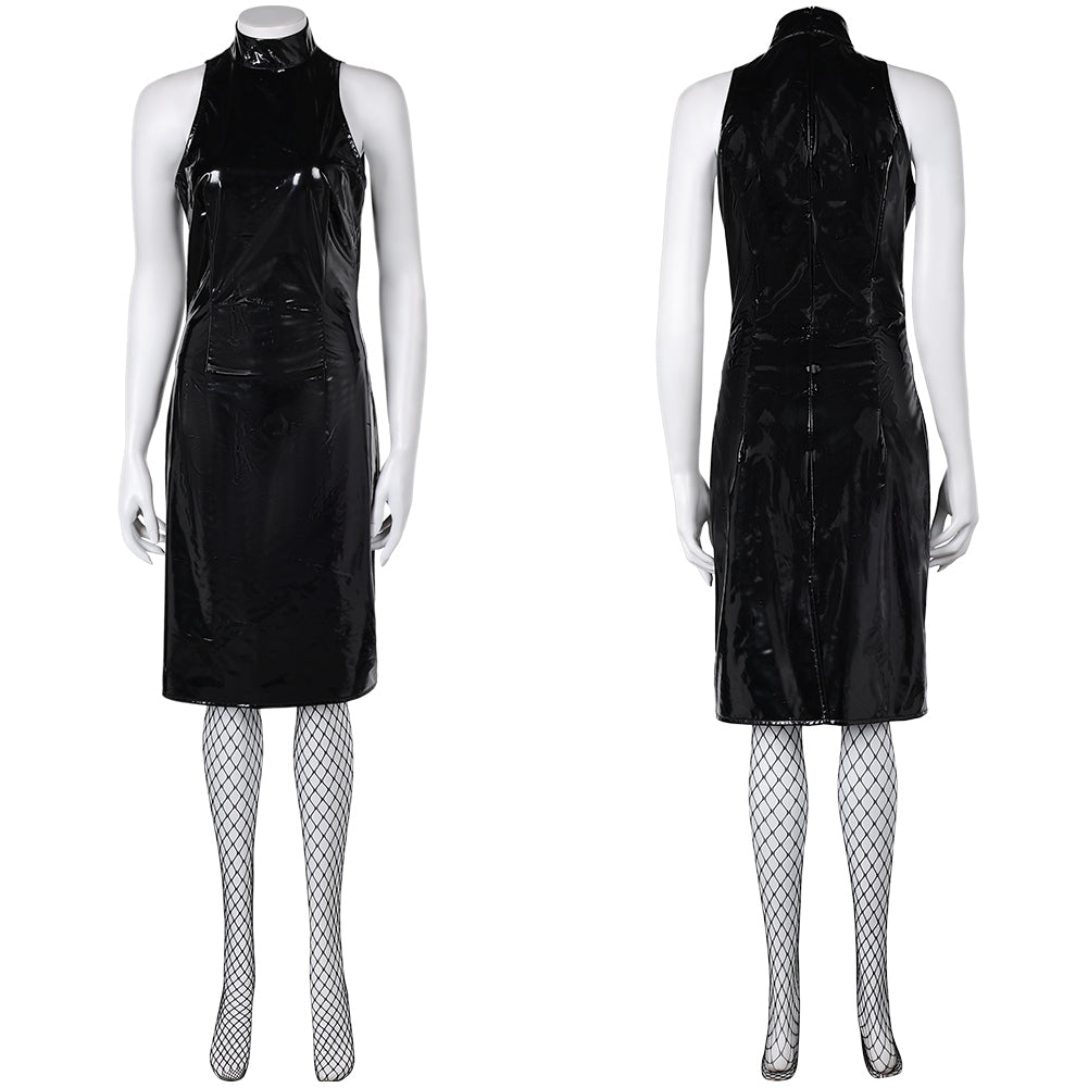 black leather dress halloween costume MaXXXine 2024 Maxine Women Party Carnival Hallowee featuring lace Betsy & Adam Black Q3 2025 Size:4 - 5Y Dress