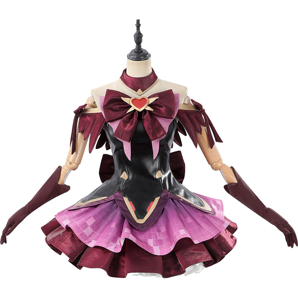 OW Juno Women Mythic Corrupted Evil Red Outfit Carnival Halloween Cosplay Costume