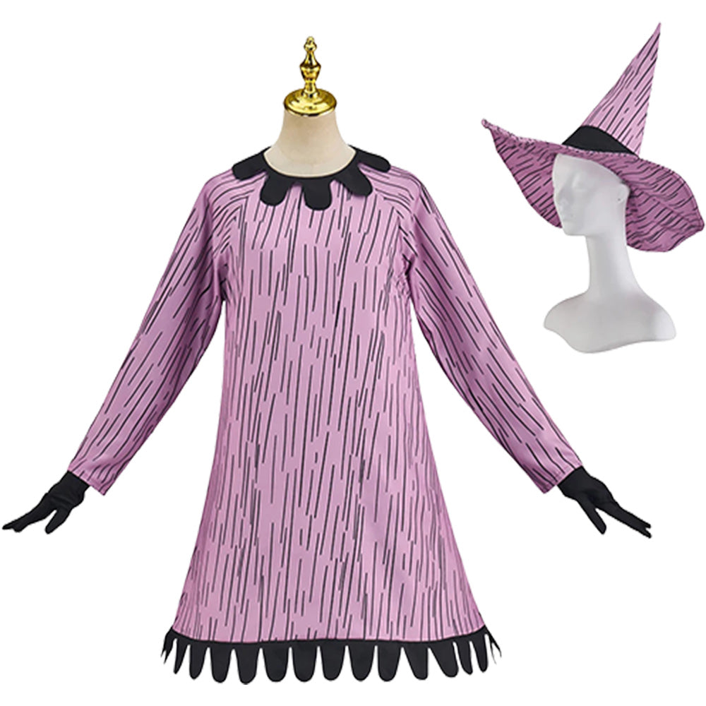 The Nightmare Before Christmas Shock Women Purple Dress Witcher Outfit  Cosplay Costume