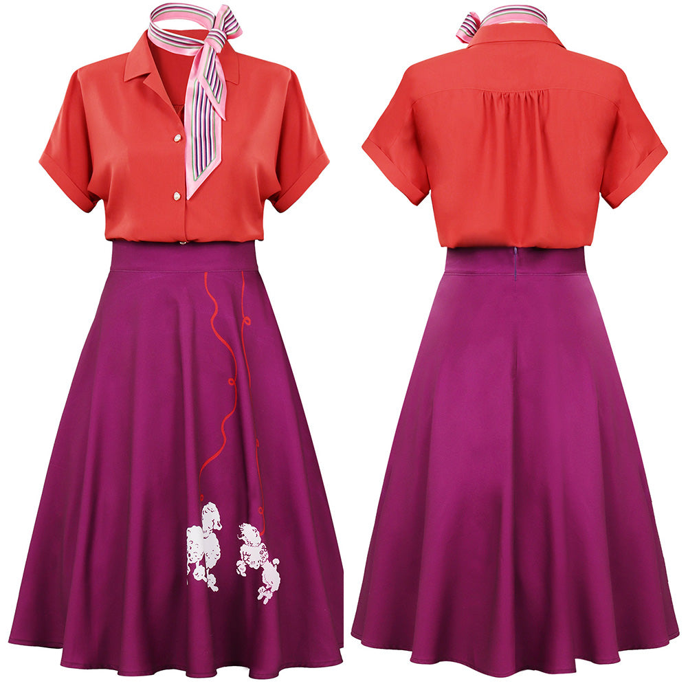 Women 1950s Poodle Rockabilly Retro Swing Dress Grease Fancy Dress Women 1950s Poodle Rockabilly Retro Swing Dress Grease Fancy Dress