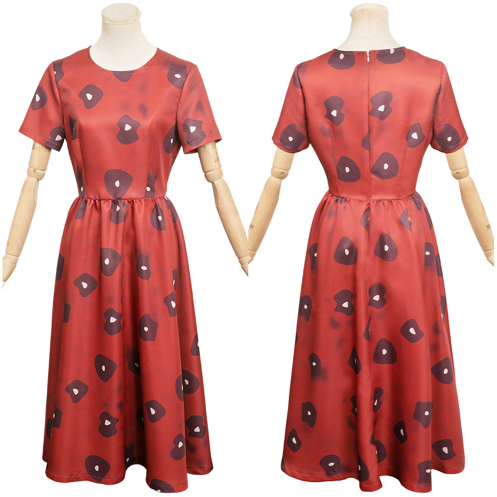 strapless open back dress Tamara Shirred Chiffon Midi Dress / Red | Meshki