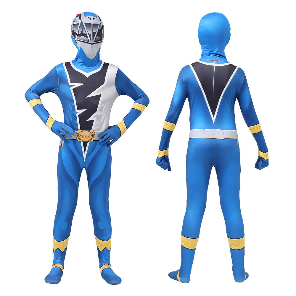 power ranger handschuh Mighty Morphin Power Rangers Melto Kids Children Blue Jumpsuit Party Carnival Halloween Cosplay Costume