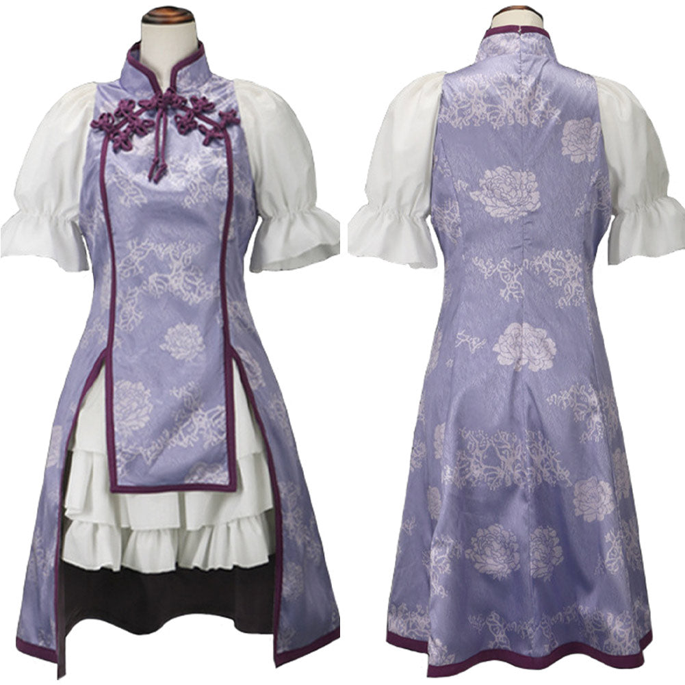 Puella Magi Madoka Magica Anime Homura Akemi Women Purple Dress Cosplay  Costume