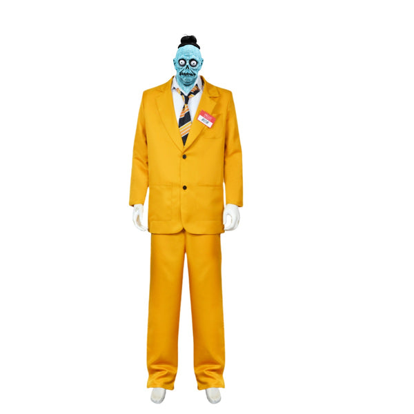 Beetlejuice 1989 Shrinker Shrunken Head Bob Yellow Suit Party Carnival Halloween Cosplay Costume