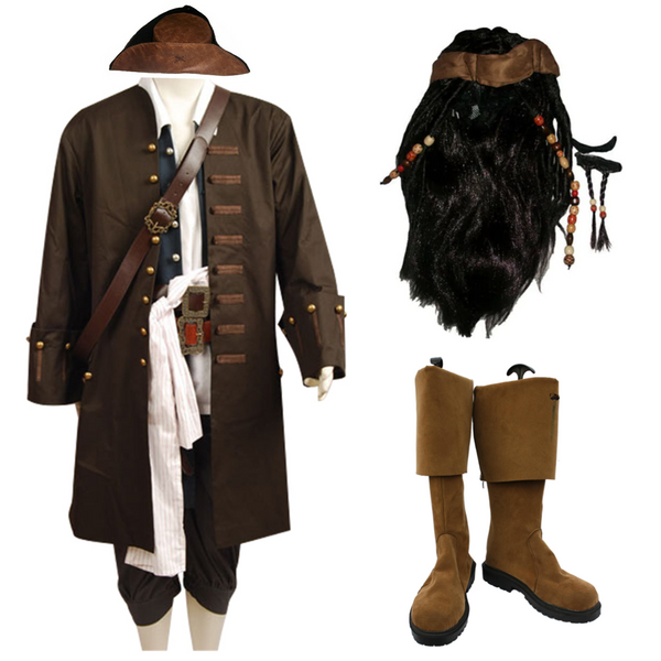 Pirates Brown Outfits Halloween Suit Cosplay Costume