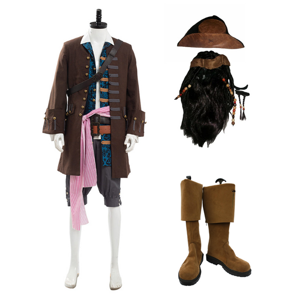 Pirates Brown Cosplay Costume Set Halloween Suit