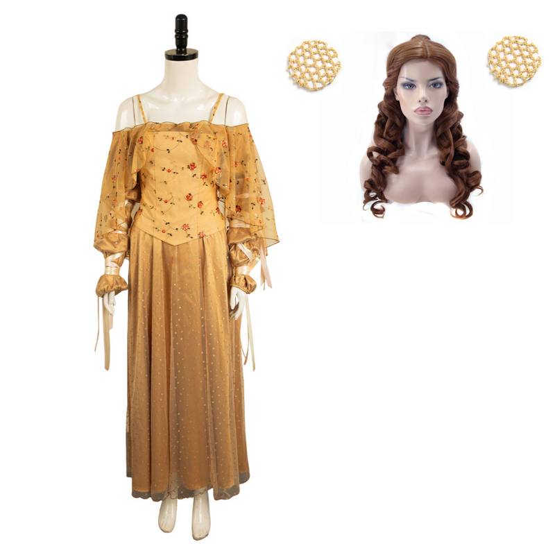 Padme Amidala Women Yellow Meadow Dress Party Carnival Halloween Cosplay Costume