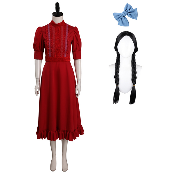 Pearl (2022) Pearl Red Dress Outfits Halloween Carnival Suit Cosplay Costume