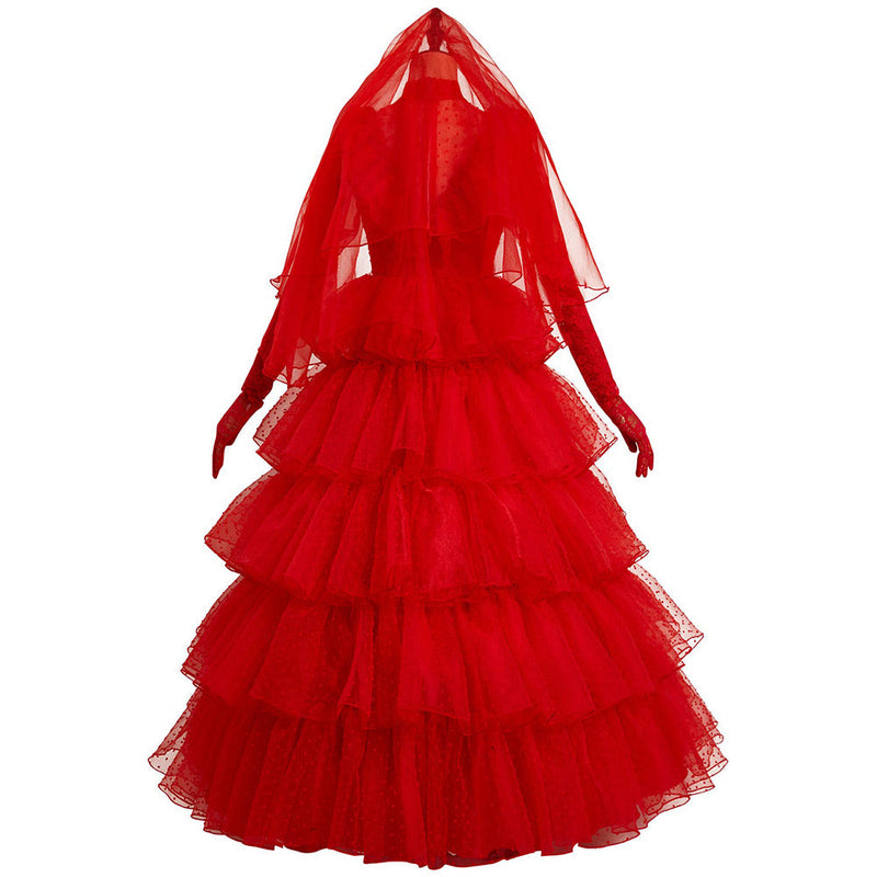 lydia red dress costume Lydia Deetz Dress, Lydia Deetz Red Dress Costume with Red Veil CoserZ