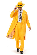 The Mask Jim Carrey Yellow Suit Men Uniform Outfit Halloween Carnival Costume Cosplay Costume