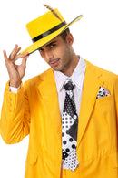 The Mask Jim Carrey Yellow Suit Men Uniform Outfit Halloween Carnival Costume Cosplay Costume