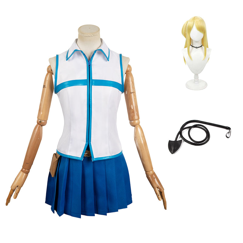 Lucy Heartfilia Women Blue Dress Party Carnival Halloween Cosplay Costume