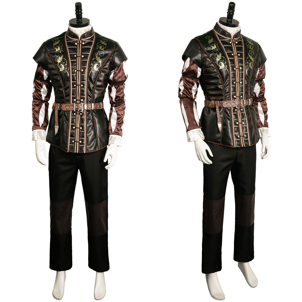 Baldur's Gate 3 Astarion Medieval Shirt Suit Cosplay Costume Outfits H –