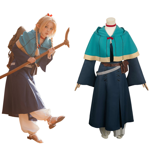 Delicious in Dungeon Anime Marcille Women Dress Outfit Party Carnival Halloween Cosplay Costume
