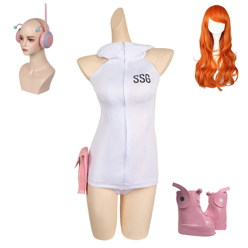 One Piece Egghead Arc Nami White Suit Party Carnival Halloween Cosplay Costume