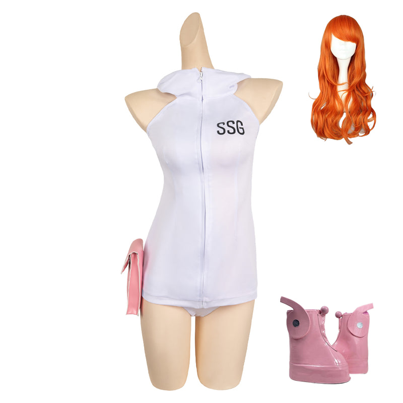 One Piece Egghead Arc Nami White Suit Party Carnival Halloween Cosplay Costume