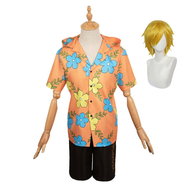 One Piece Egghead Arc Anime Sanji Yellow Outfit Party Carnival Halloween Cosplay Costume
