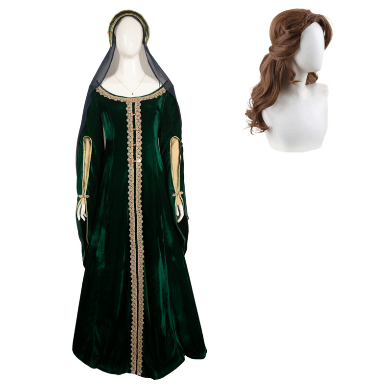 House of the Dragon Alicent Hightower Medieval Dress With Veil Outfits Cosplay Costume