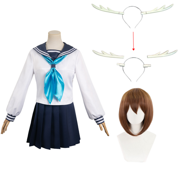 My Deer Friend Nokotan Noko Shikanoko Torako Koshi Women Blue Uniform Dress Cosplay Costume