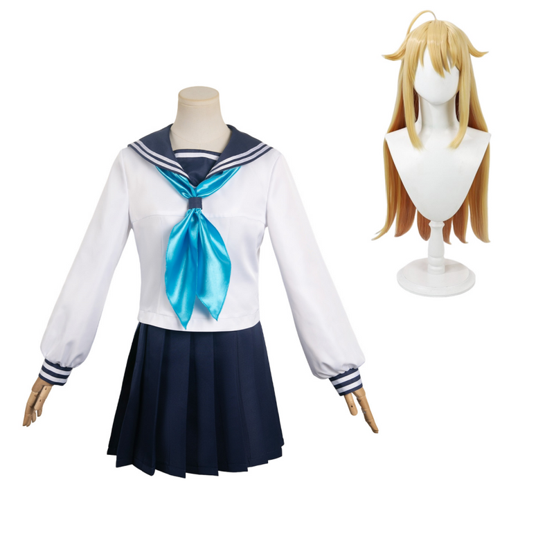 My Deer Friend Nokotan Noko Shikanoko Torako Koshi Women Blue Uniform Dress Cosplay Costume