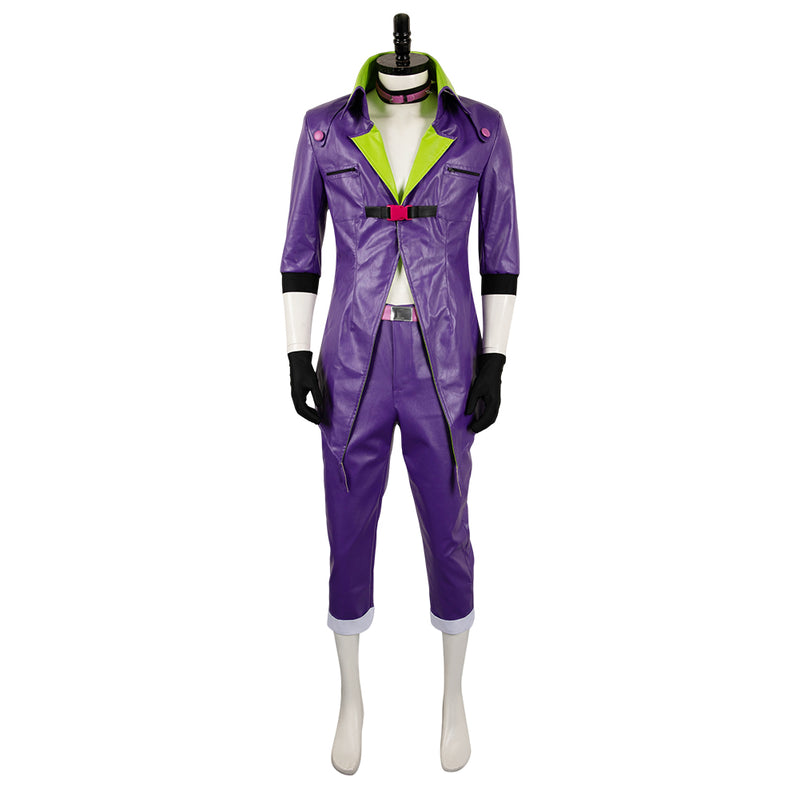 Suicide Squad Isekai 2024 Joker Purple Leather Outfit Party Carnival Halloween Cosplay Costume