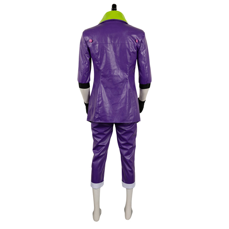 Suicide Squad Isekai 2024 Joker Purple Leather Outfit Party Carnival Halloween Cosplay Costume