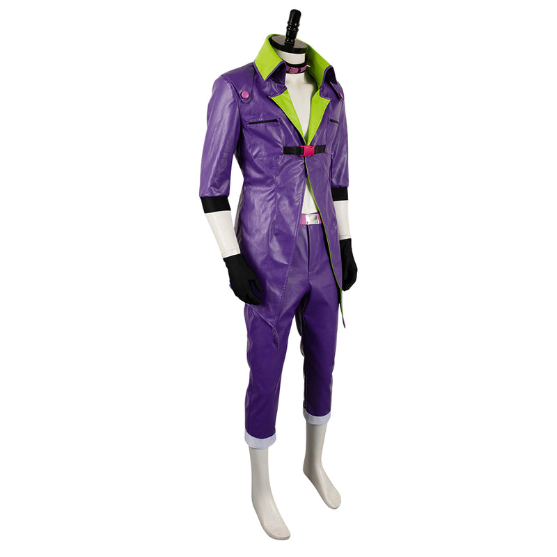 Suicide Squad Isekai 2024 Joker Purple Leather Outfit Party Carnival Halloween Cosplay Costume