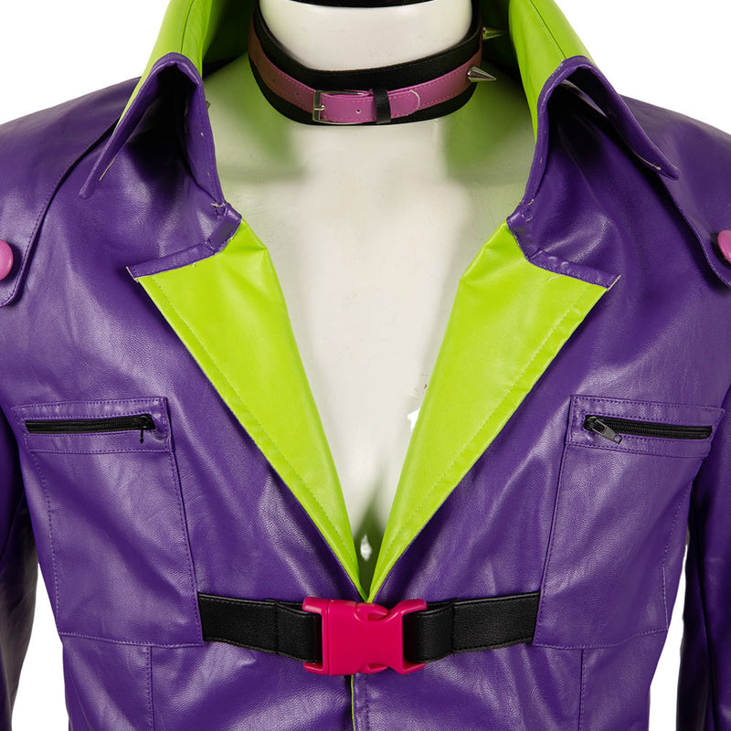 Suicide Squad Isekai 2024 Joker Purple Leather Outfit Party Carnival Halloween Cosplay Costume