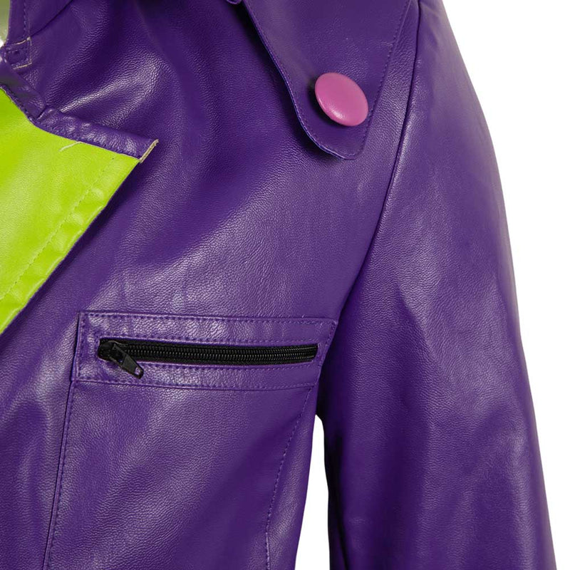 Suicide Squad Isekai 2024 Joker Purple Leather Outfit Party Carnival Halloween Cosplay Costume