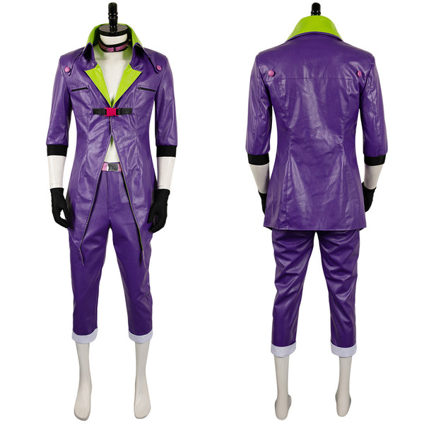 Suicide Squad Isekai 2024 Joker Purple Leather Outfit Party Carnival Halloween Cosplay Costume