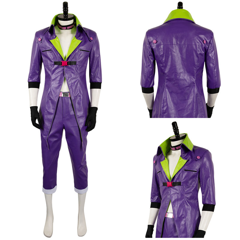 Suicide Squad Isekai 2024 Joker Purple Leather Outfit Party Carnival Halloween Cosplay Costume