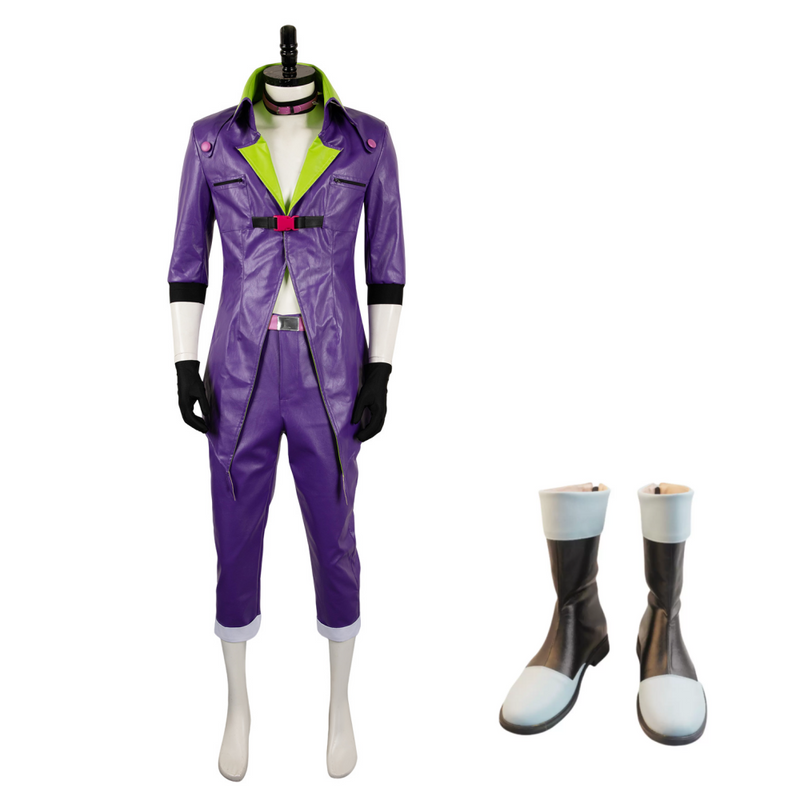 Suicide Squad Isekai 2024 Joker Purple Leather Outfit Party Carnival Halloween Cosplay Costume