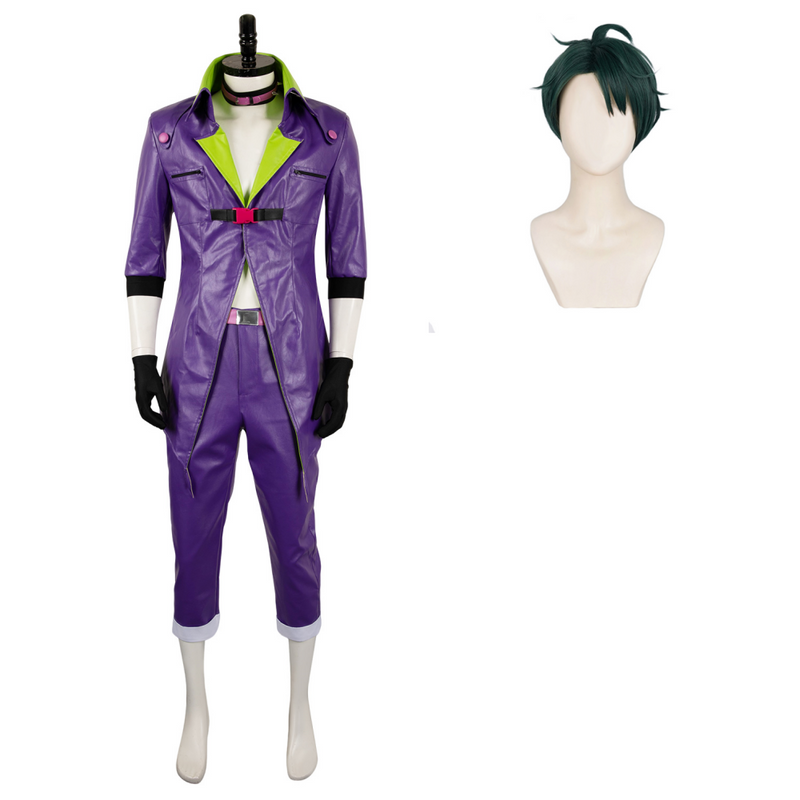 Suicide Squad Isekai 2024 Joker Purple Leather Outfit Party Carnival Halloween Cosplay Costume