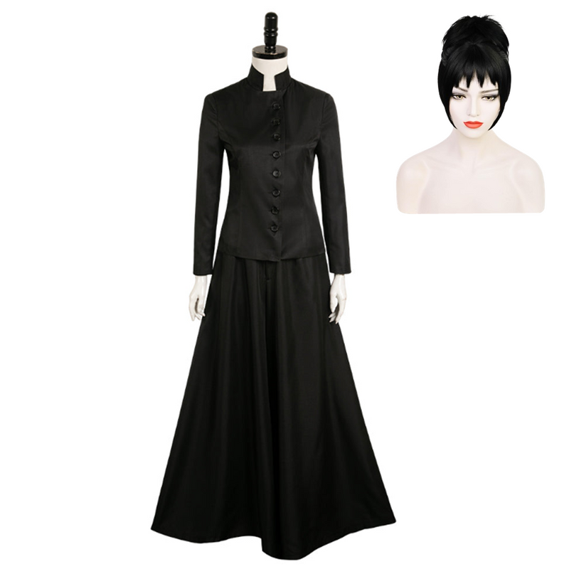 Beetlejuice 2024 Lydia Deetz Women Black Dress Party Carnival Halloween Cosplay Costume