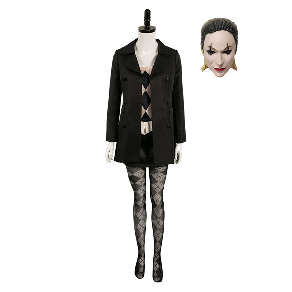 Joker: Folie à Deux (2024) Harley Quinn Women Black Dress Outfit Cosplay Costume