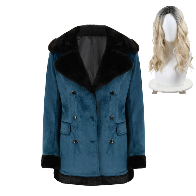 Joker: Folie à Deux (2024) Harley Quinn Women Blue Coat Cosplay Costume