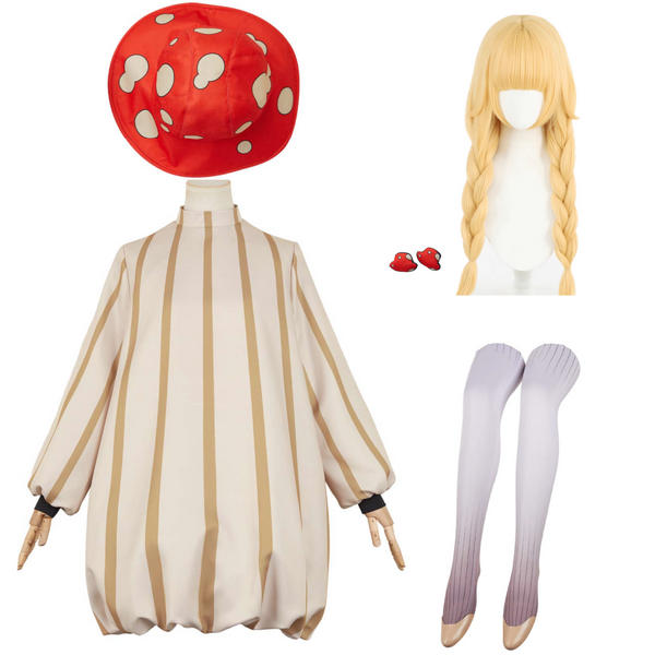 Delicious in Dungeon Marcille Donato Women Walking Mushroom Outfit Cosplay Costume