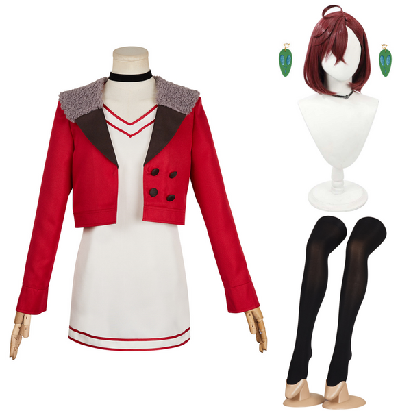 Dan da dan Momo Ayase Women Red Dress Outfit Carnival Halloween Cosplay Costume