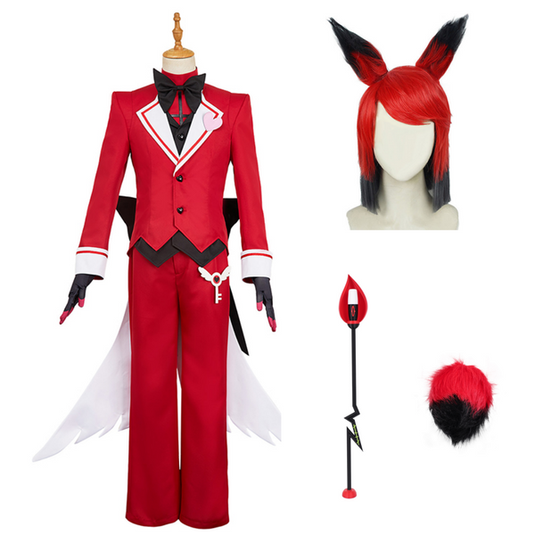 Hazbin Hotel 2025 Season 2 Alastor Red Outfit Carnival Halloween Cosplay Costume
